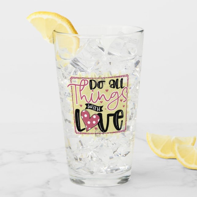 Trendy Things Love Valentines Day Glass (Front Ice)