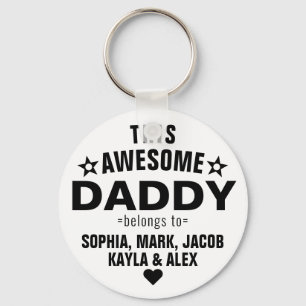 Trendy This Awesome Daddy Belongs To Father's Day Keychain