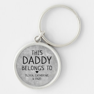 Trendy This Daddy Belongs To Father's Day Grey Keychain