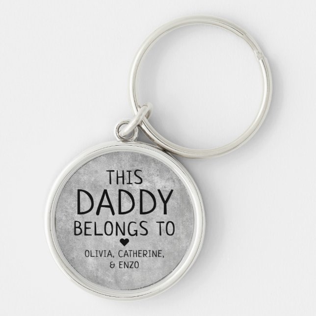 Trendy This Daddy Belongs To Father's Day Grey Keychain (Front)