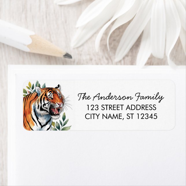 Trendy Tiger Return Address Black  (Insitu)