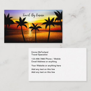 Trendy Travel Agent Specialist Business Cards