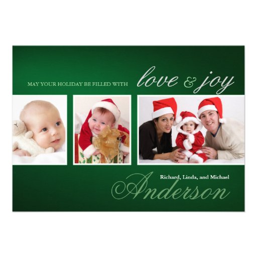Trendy Tri-Photo Collage Holiday Card | Zazzle
