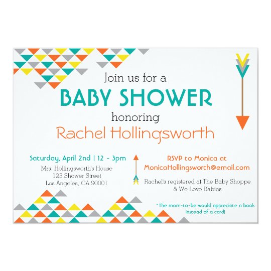 Trendy Tribal & Arrow Baby Shower Invitation