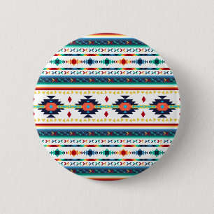 trendy tribal ethnic geometric pattern 2 inch round button