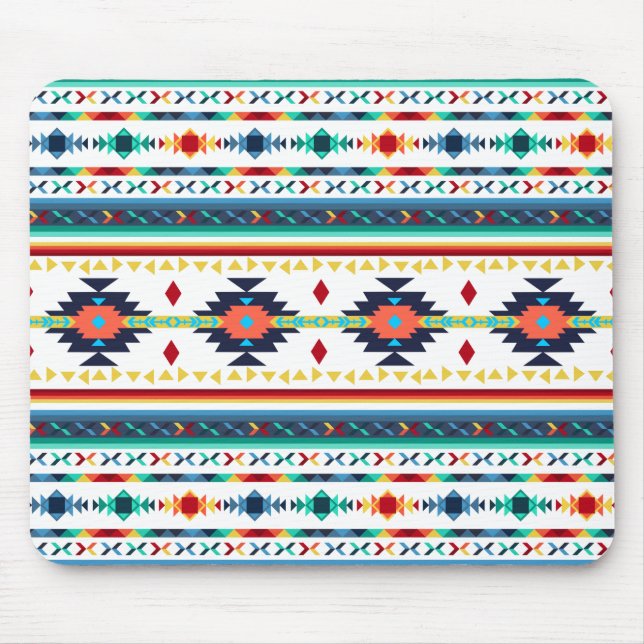 trendy tribal ethnic geometric pattern mouse pad (Front)