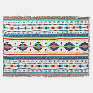 trendy tribal ethnic geometric pattern throw blanket