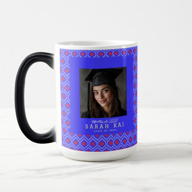 Trendy Tribal Pattern Mom Graduation Gift Magic Mug (Left)