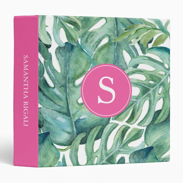 Trendy Tropical Back To School Binder for Her (Front/Spine)