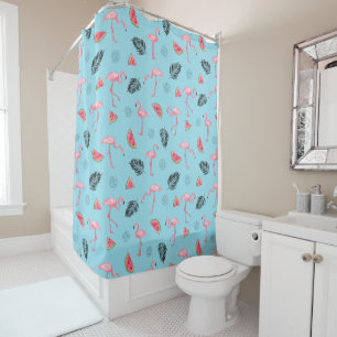 Trendy Tropical Flamingo & Watermelon Pattern