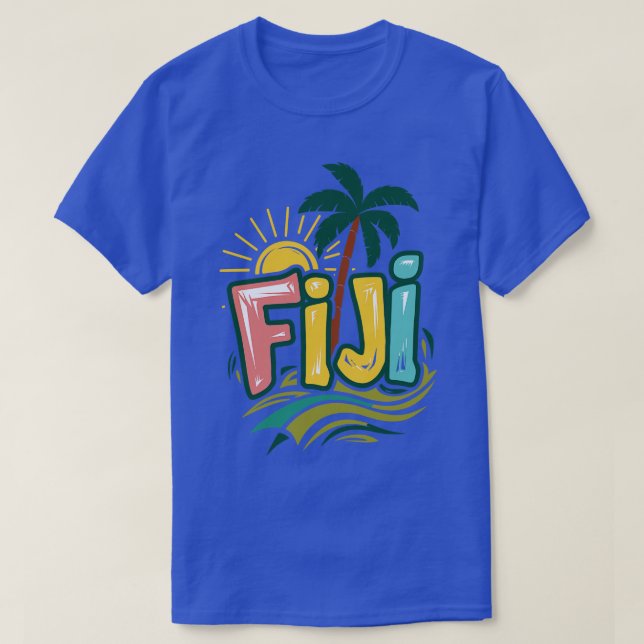 Trendy Tropical Island Fiji Beach Vacation TShirt (Design Front)