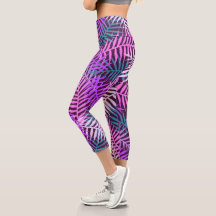 Trendy Tropical Palm Leaves Pattern Purple Teal