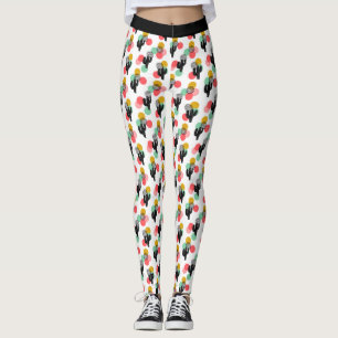 Trendy Tropical Succulent Pattern Leggings