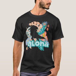 Trendy Tropical theme Cute ALOHA DINOSAUR Hawaiian T-Shirt