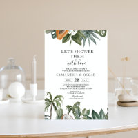 Trendy Tropical Watercolor Green Leaves