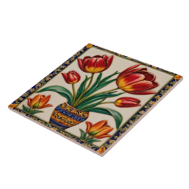 Trendy Tulips Beautiful Collection Tile (Side)