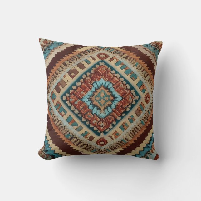 Trendy Turkish Beautiful Old Pattern Collection Throw Pillow (Front)