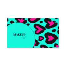 trendy turquoise hot pink Makeup Artist QR Code