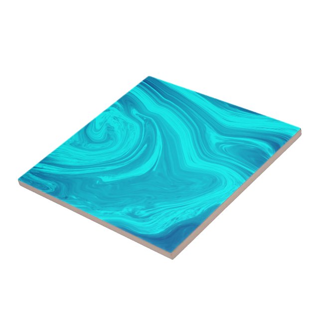 Trendy Turquoise Marble Stone - Abstract Texture Tile (Side)