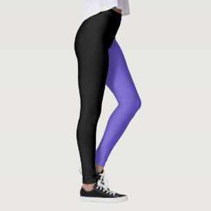 Trendy Two Colours Black and Grape Leggings