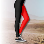 Trendy Two Colours | Black and Red Leggings<br><div class="desc">Trendy Two Colours | Black and Red Leggings</div>