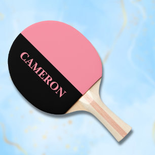 Trendy Two Colours   Name   Black and Salmon Pink Ping Pong Paddle