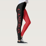 Trendy Two Colours | Name | Black Fire Engine Red Leggings<br><div class="desc">Trendy Two Colours | Personalized Name | Black and Fire Engine Red Leggings</div>