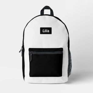 Trendy Two-Tone School Style with Personalization Printed Backpack