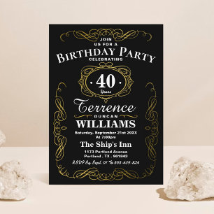 Trendy Typography Any Age Birthday Party Invitation