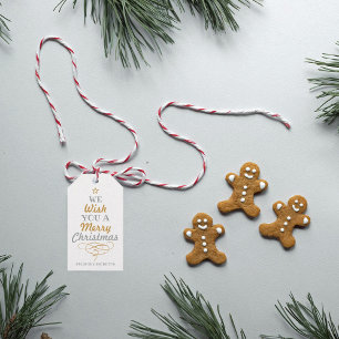 Trendy Typography Christmas Tree Holiday Gift Tags