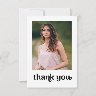 Trendy Typography Graduation photo Thank you Card