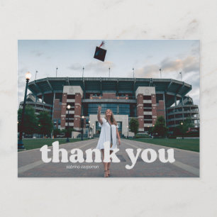 Trendy Typography Graduation Thank You Postcard