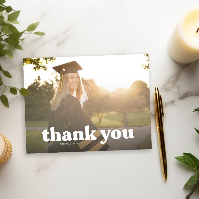 Trendy Typography Graduation Thank You Postcard (Creator Uploaded)