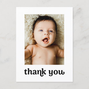 Trendy Typography Simple Modern 2 Baby Photos Postcard