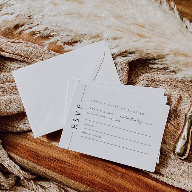 Trendy Typography Wedding Invite RSVP Reply Card (Creator Uploaded)