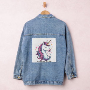 Trendy Unicorn Customizable Magical Fashion Gift  Denim Jacket