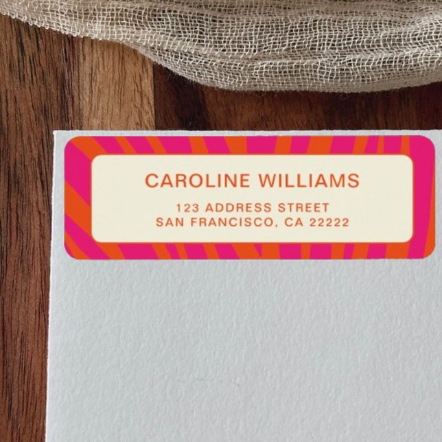 Trendy Unique Bold Red Pink Return Address  (Creator Uploaded)