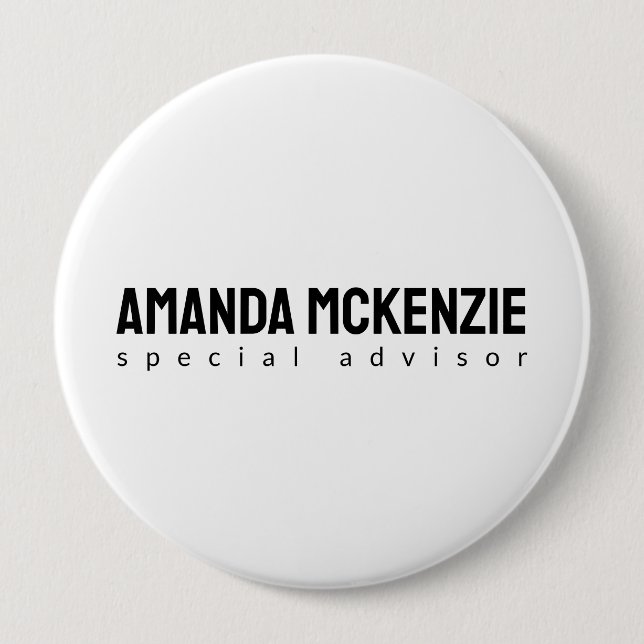 Trendy Unique Creative Minimalist Design 4 Inch Round Button (Front)