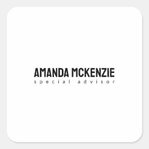 Trendy Unique Creative Minimalist Design Square Sticker