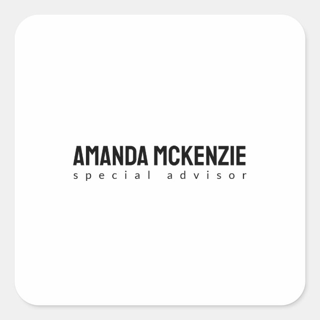 Trendy Unique Creative Minimalist Design Square Sticker (Front)