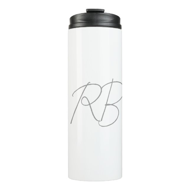 Trendy Unique Creative Monogram Initial Letters Thermal Tumbler (Front)