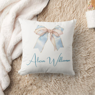 Trendy unique Cute blue Personalized   Throw Pillow