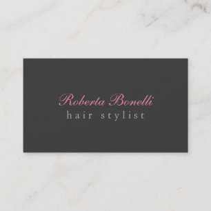 Trendy Unique Grey Pink Hair Stylist Modern Business Card