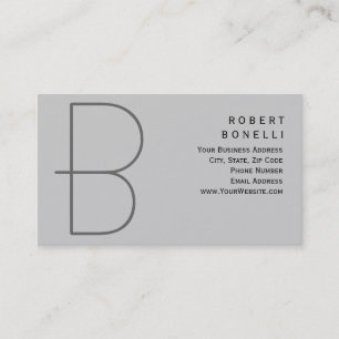 Trendy Unique Monogram Grey Business Card