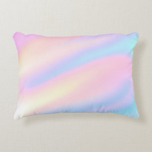 Trendy Unique pastel Pink Blue abstract waves Accent Pillow