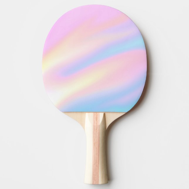 Trendy Unique pastel Pink Blue abstract waves Ping Pong Paddle (Front)