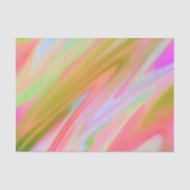 Trendy Unique Pink Blue green abstract waves  Tissue Paper (Front)