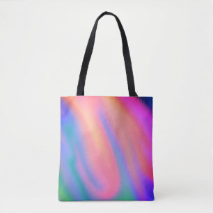 Trendy Unique Pink Blue green abstract waves Tote Bag