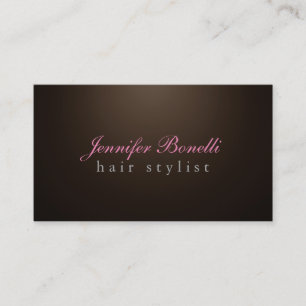 Trendy Unique Sepia Brown Hairdresser Modern Business Card