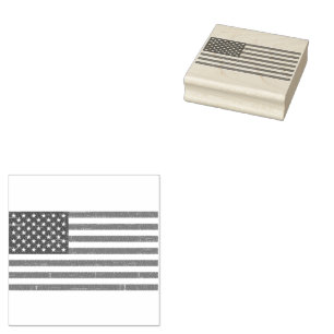 Trendy USA Flag  Rubber Stamp